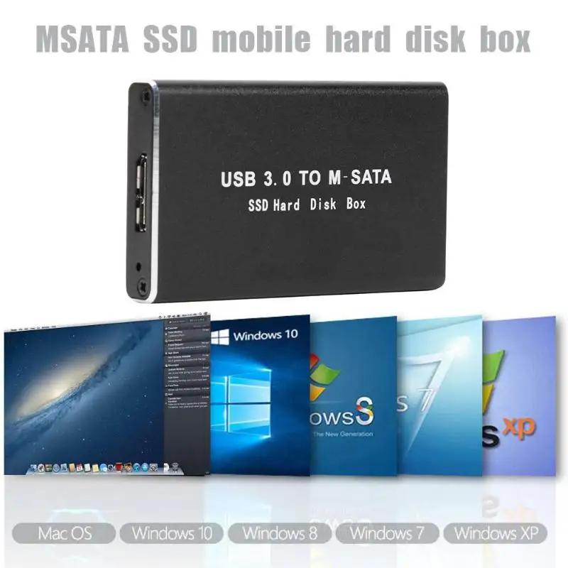 Vktech Мини SSD жесткий диск чехол USB3.0 к mSATA адаптер для жесткого диска корпус из алюминиевого сплава внешний жесткий диск чехол Прямая поставка Горячая