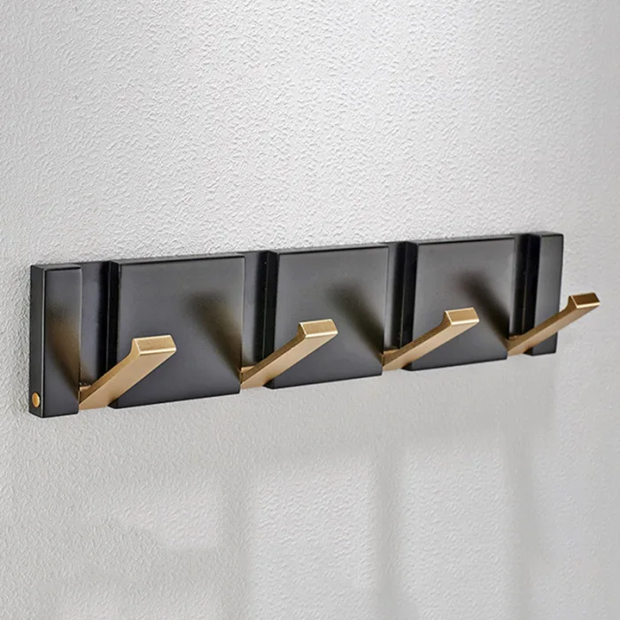 Adhesive Wall Mount Row Hooks Key Robe Coat Towel Foldable Aluminum Hooks No Drill No Screw MYDING