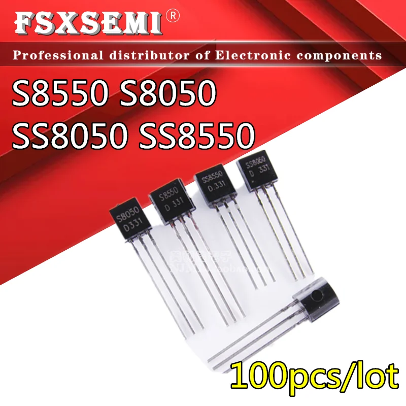 

100pcs/lot S8050 S8050D S8550 S8550D SS8550D SS8550 SS8050 SS8050D TO-92 power transistor