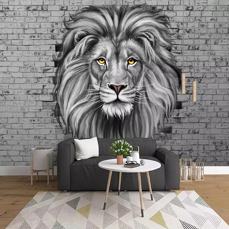 Custom-Photo-Wallpaper-Modern-Black-And-White-Lion-Mural-Living-Room-Kids-Bedroom-Background-Wall-Painting
