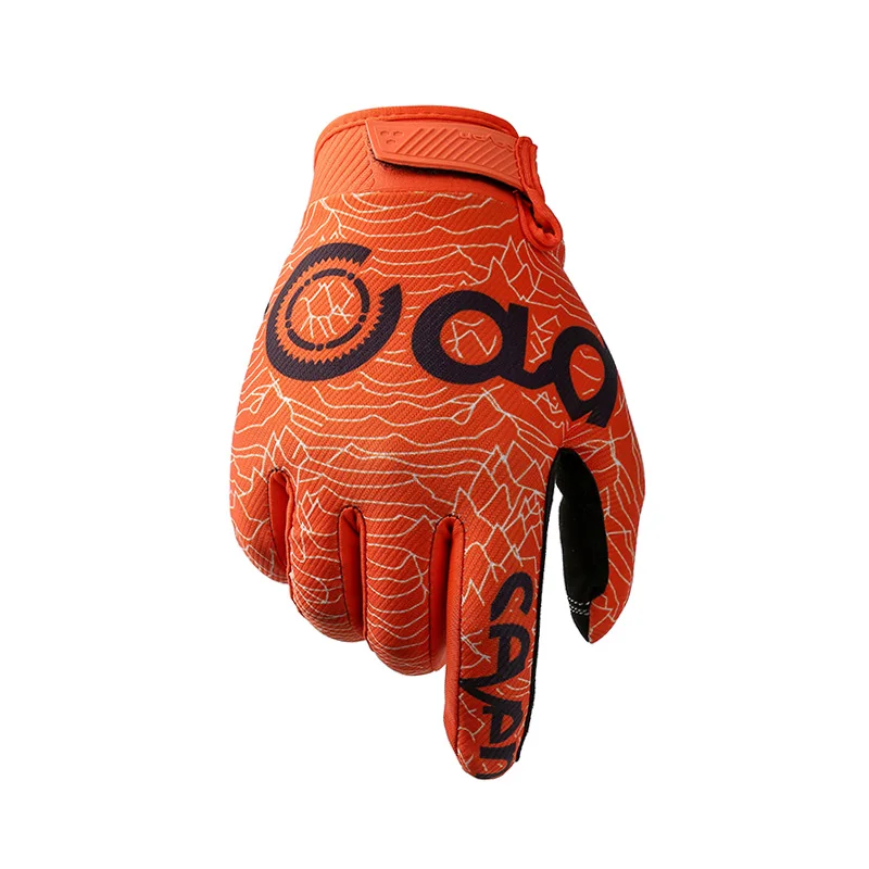 Перчатки для велоспорта, полный палец, спортивные, противоударные, MTB, велосипедные, гоночные перчатки, мужские, женские, велосипедные, губчатые перчатки с длинными пальцами, зимние - Цвет: Коричневый