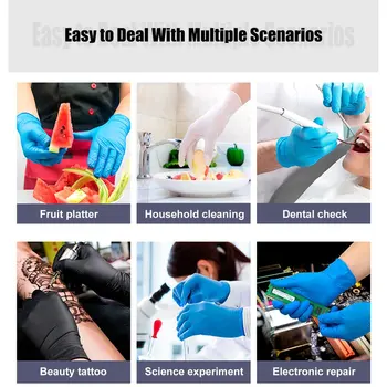 

100Pcs/box Household Cleaning Washing Disposable Mechanic Gloves Nitrile Laboratory Nail Art Anti-Static Gloves