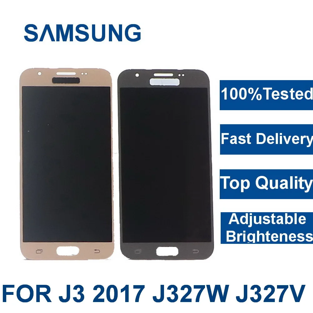 

100%Tested For SAMSUNG Galaxy J3 Prime J327 J327T LCD J327P LCD Display Touch Screen Digitizer Assembly+ Adjustable Brighteness