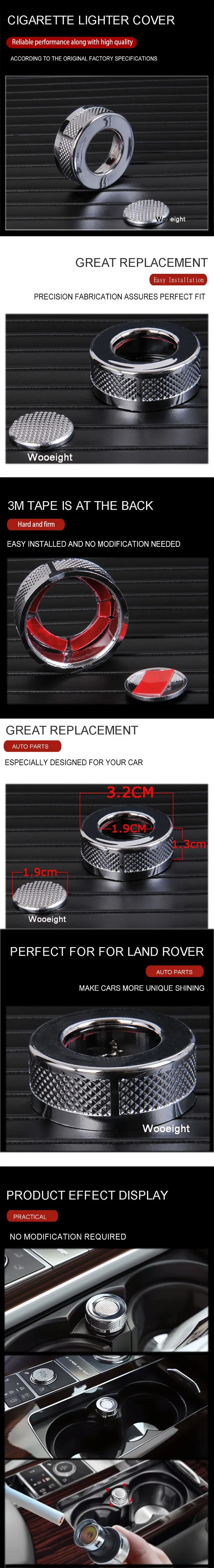 Wooeight Car Styling ABS Cigarette Lighter Cover Trim Fit For Landrover Range Rover Vogue SV 2009-2012 2013 2014 2015 2016 2017 (8)