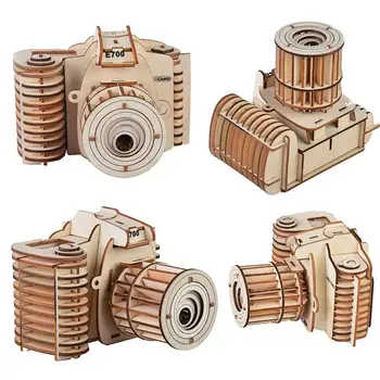 

3D Camera Simulation Wooden Puzzles Art Crafts DIY Assembling Model Early Educational Toy Fashion Clothing Accessories Gifts
