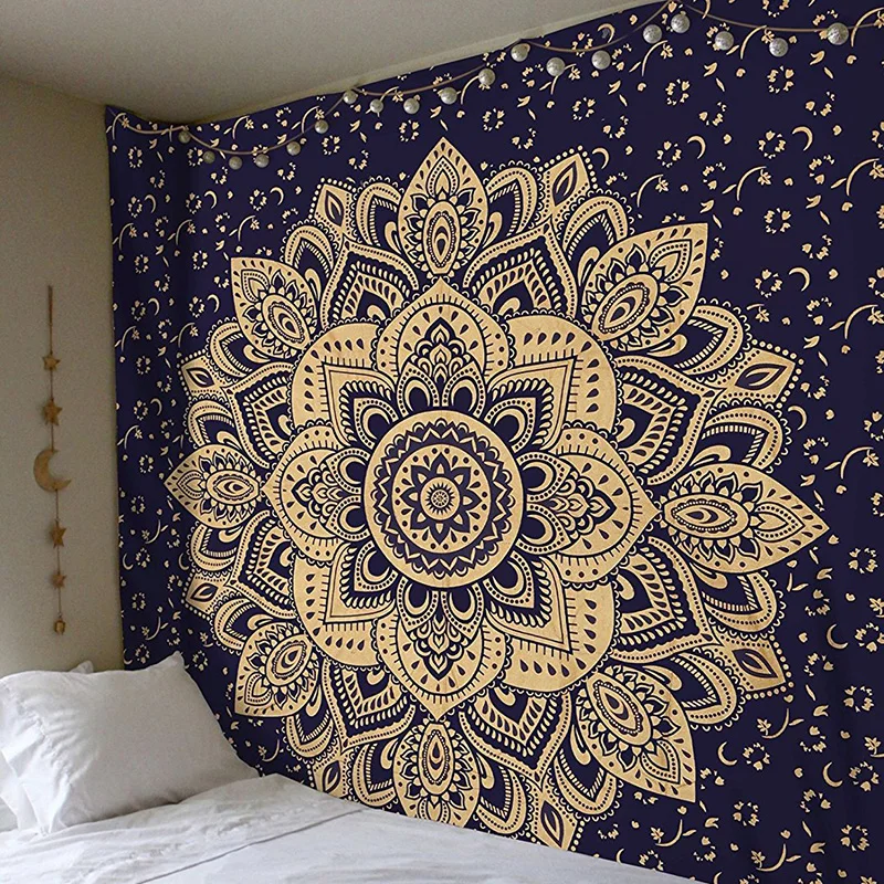 Mandala Polyester Tapestry Wall Hanging Carpet Throw Yoga Mat Home Bedroom Decor 