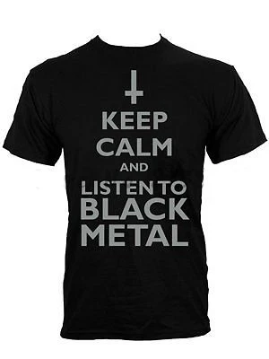 Новинка Мужская черная футболка с надписью Keep Calm and Listen To Black Metal летняя хлопковая