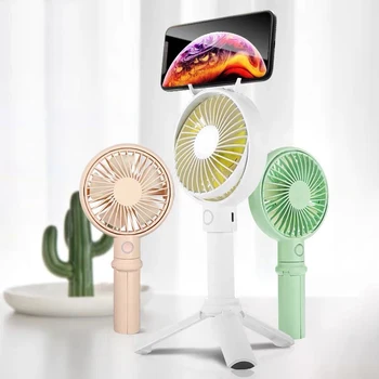 

Mini Desk Fan Portable Mobile Holder Fans Handheld Outdoor USB Fan Air Cooler USB Rechargeable Small Desktop Office Tripod Fan