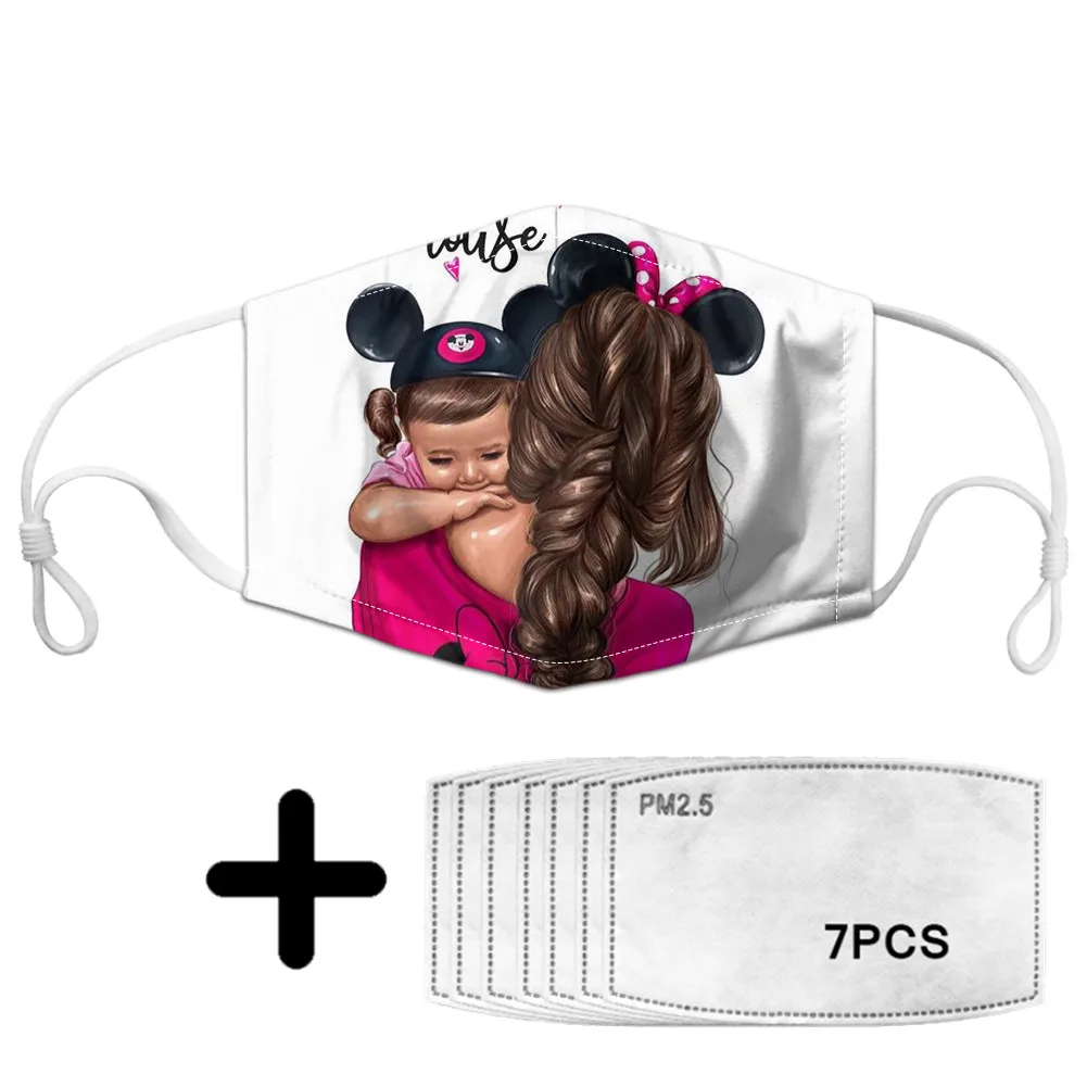 

Unisex Mouth Reusable Masks with Super Mama Pattern Anti Dust Face Mouth Cover PM2.5 Mask Dust-proof Outdoor Travel Protection