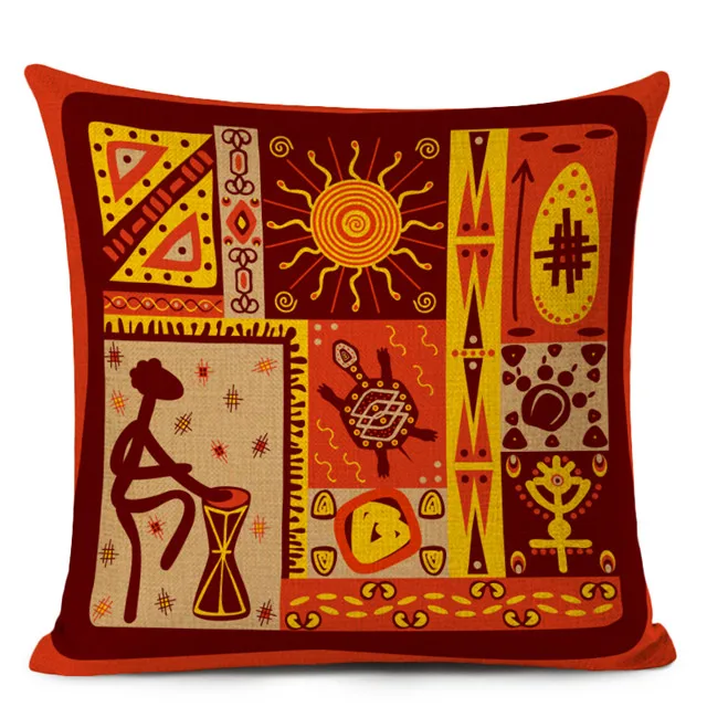 Чехол для подушки в этническом стиле, Африканский этнический геометрический узор, декоративная наволочка, льняная наволочка для дивана, домашний декор - Цвет: 6