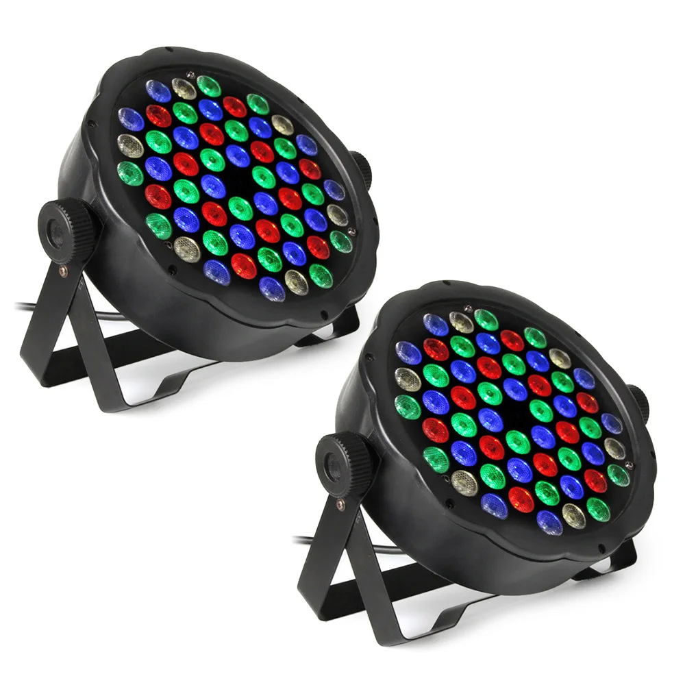 

2pcs/lot LightsLED Stage Light Lamp RGBW PAR Lights 54pcs LEDs 54W Sound-activated Auto DMX512 Disco Light for Wedding Club DJ