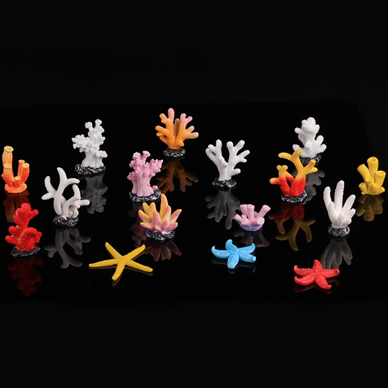 Beautiful Aquarium Artificial Coral Reef Ornament Fish Tank Background Decor Mini Coral Rock Aquarium Plant Decoration Acuario