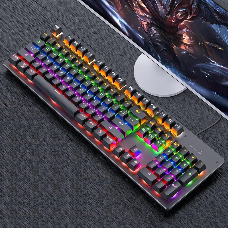 Square button black Механическая клавиатура, игровая, панк, круглая, ретро, Keycap, с подсветкой, USB, проводная, компьютерная, периферийная, русская, для настольного ноутбука - Цвет: Square button black