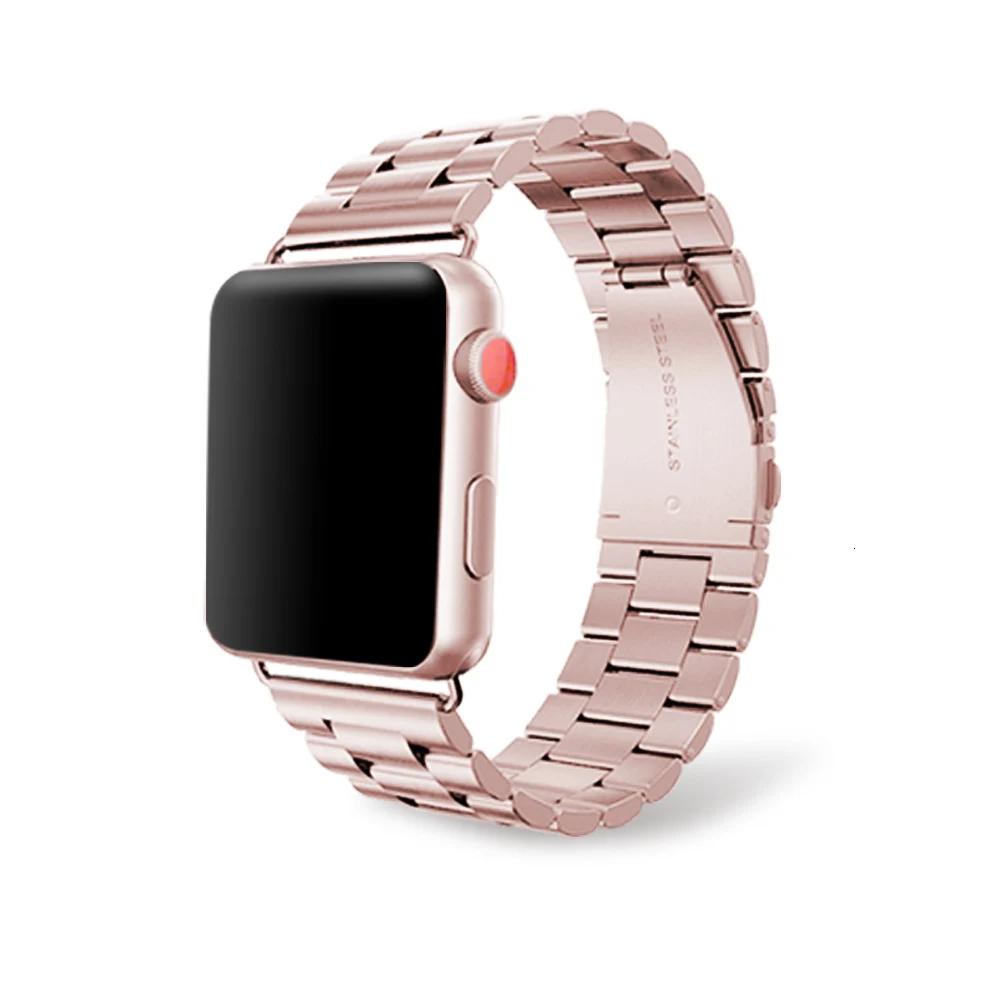 Ремешок для Apple Watch 44 мм 40 мм 38 мм 42 мм спортивный браслет ремешок из нержавеющей стали для iWatch серии 5 4 3 2 1 Аксессуары - Цвет ремешка: Pink gold
