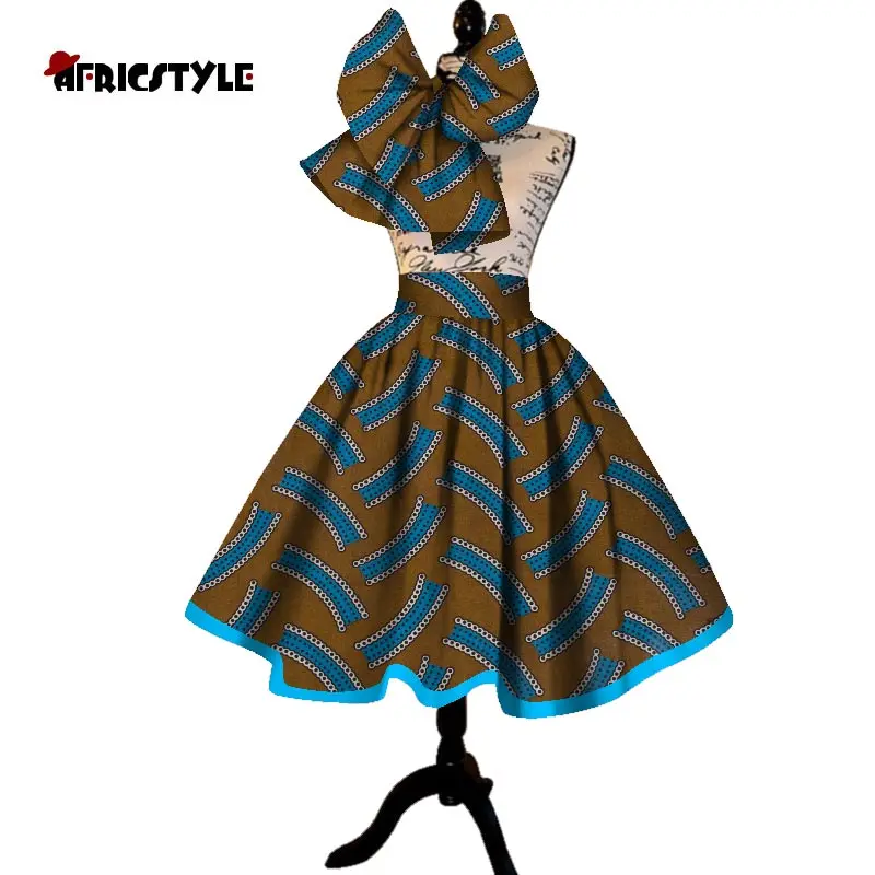 Новинка, стильное платье в африканском стиле, платье с бантом, большие размеры, многоцветное платье Дашики в африканском стиле, модель WY5377