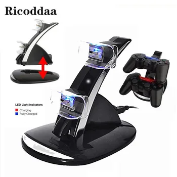 

Controller Charging Dock Stand For PS3 LED Light Dual Chargers USB Dual Charging Powered Dock For Sony PlayStation 3 Controller