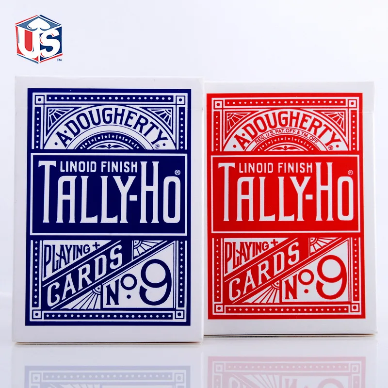

Original Institute Tally-Ho No.9 Institute Playing Cards Fan Back/round Back Magic Props Flower Cut Single License Plate