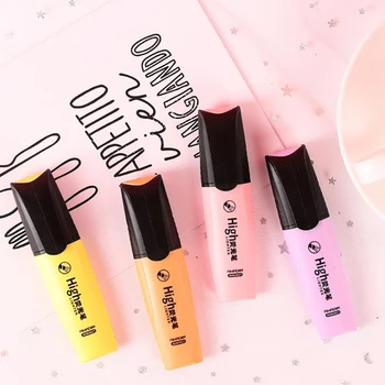 

4 Pcs/set Cute 4 Colors Macaroon Color Highlighter Pens Oblique Marker Pen Kids Graffiti Drawing Pens Student Stationery Supply