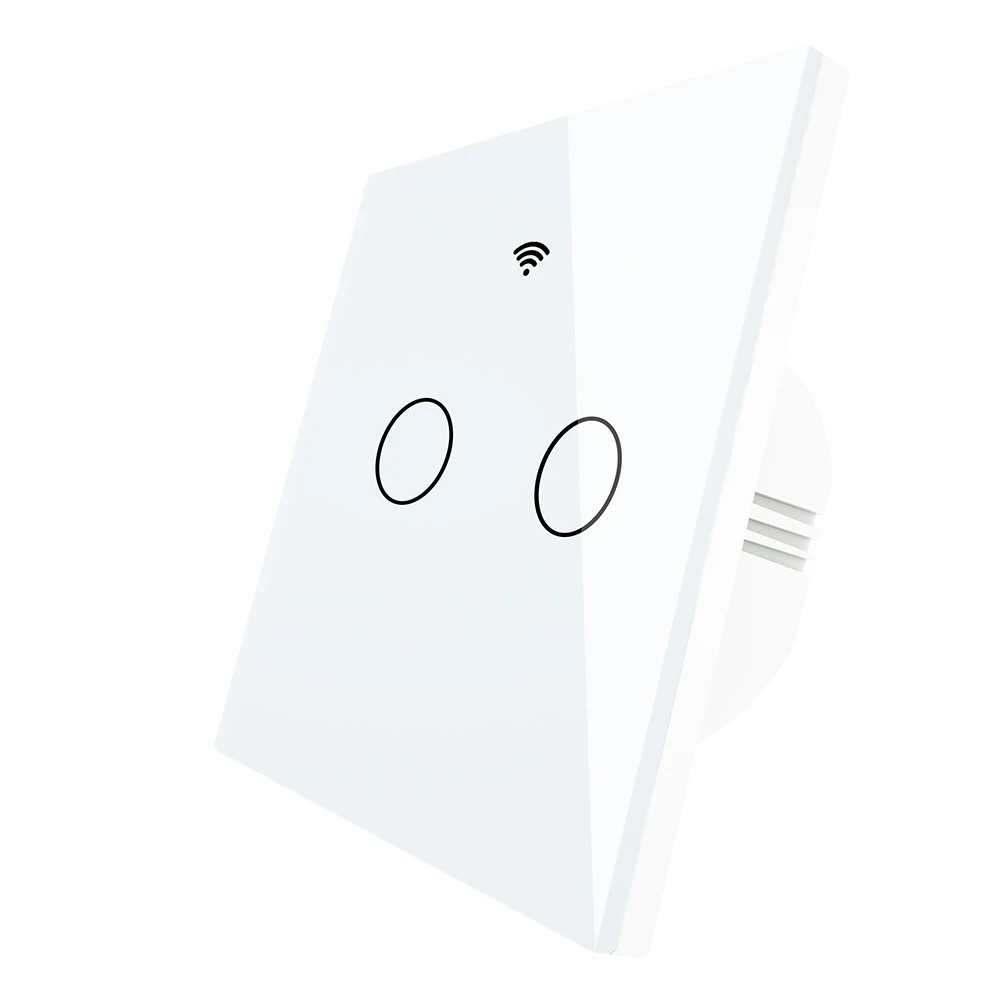 2 Gang Switch White WiFi смарт-Стекло Панель светильник переключатель приложение Tuya дистанционного Управление работать с Alexa Echo Google Home RF433 ЕС Тип сенсорный экран 1/2/3 - Цвет: 2 Gang Switch White
