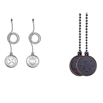 

Ceiling Fan Zipper Light Bulb and Fan Zipper Rugged Non-Rusting Fan Zipper Pendant Round Card Chain Silver