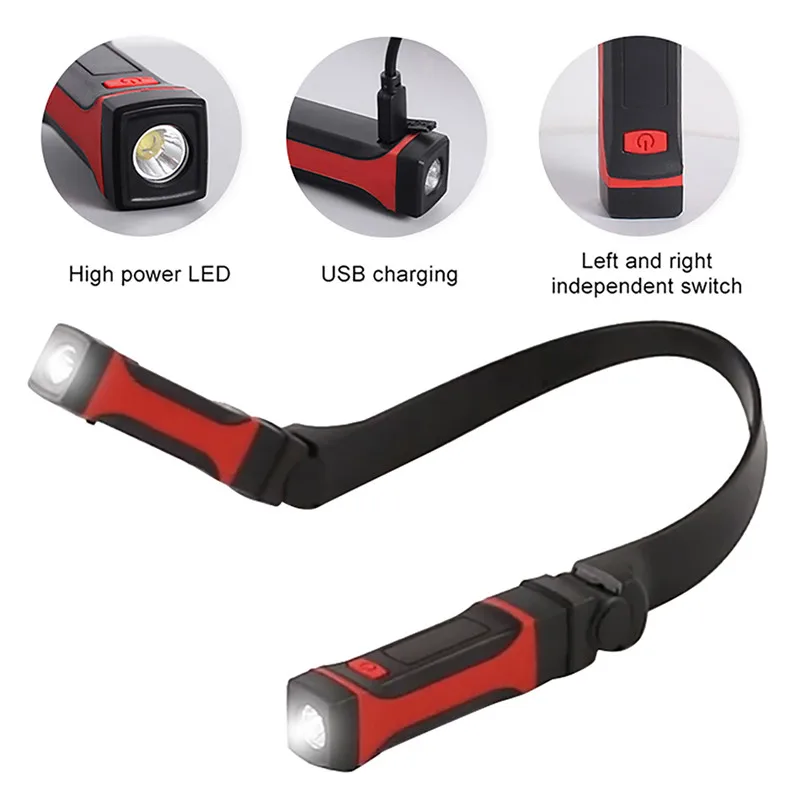 Flexible Handsfree LED Neck Light Book Reading Lamp Night Flashlight Camping Light AA/USB Charging