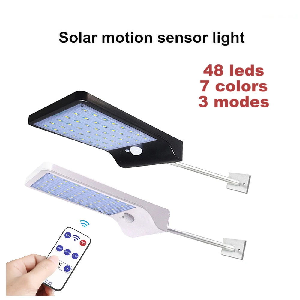 

Upgraded led Solar wall Light With 3 Modes 7 Color Remote Control Waterproof Motion Sensor Lamp Lights For Outdoor Garden Street