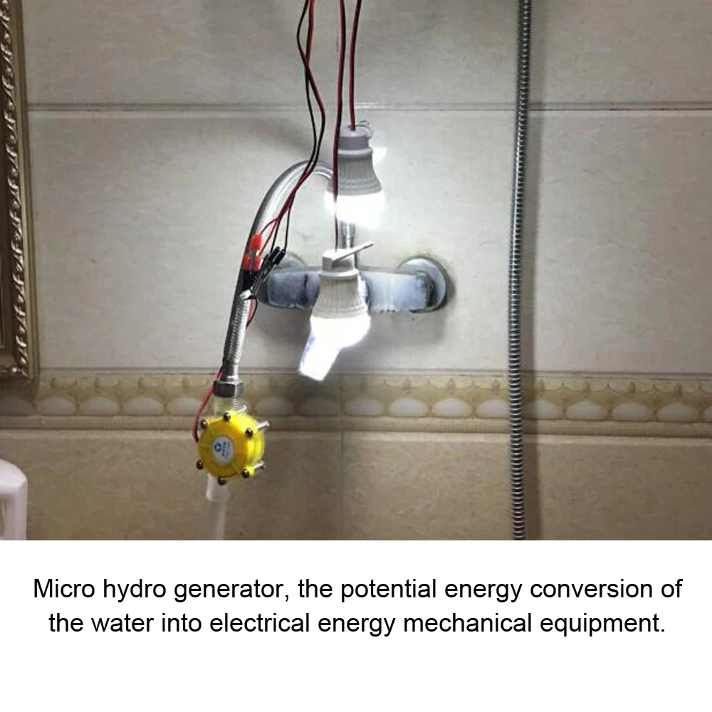 

Mini Stable Water Flow Pump Charging Generator Turbine Hydroelectric Micro Hydro Tap DIY