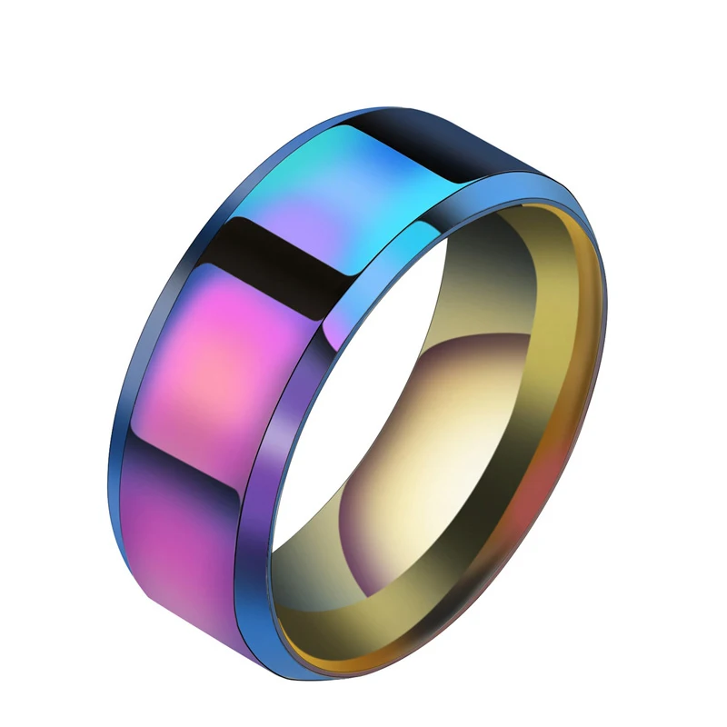 Couple Rings FDLK New Design 8mm Width Black Silver Stainless Ring For Women Men High Quality Couple Ring Wedding Jewelry