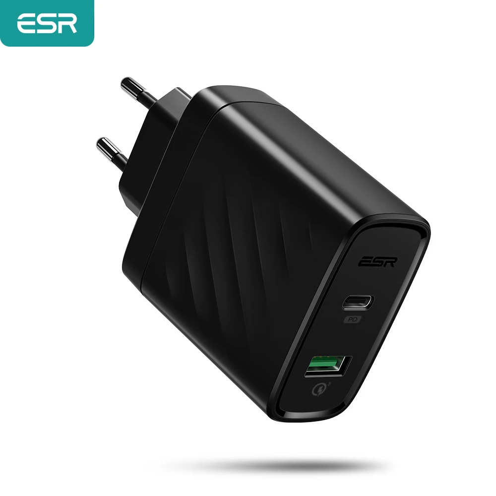 Сетевое зарядное устройство ESR с двумя портами USB C 36 Вт для iPhone X/XS/XR/XS Max/iPad Pro