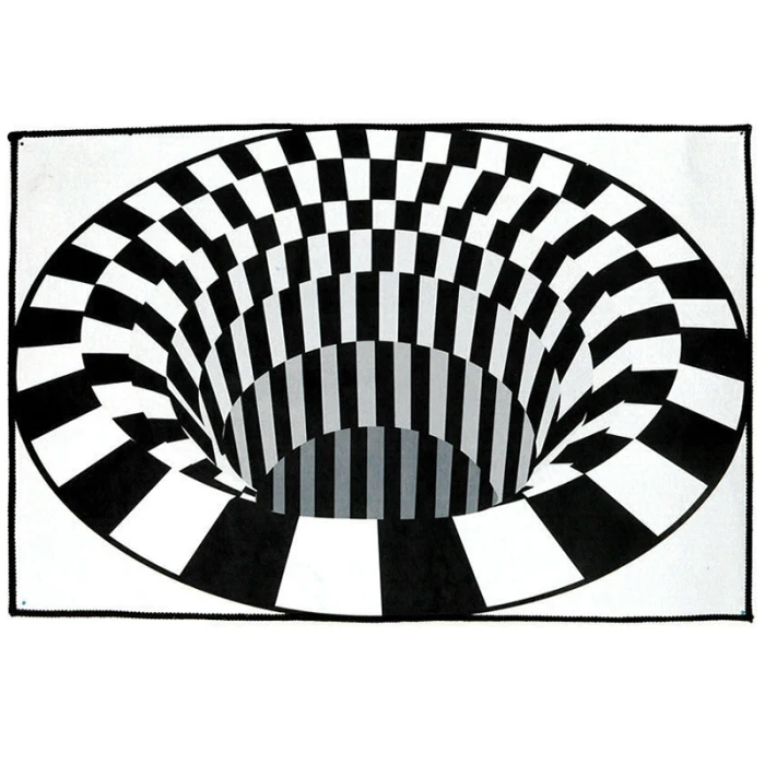 New product 3D Swirl Print Optical Illusion Areas Rug Carpet Floor Pad Non-slip Doormat Mats for Home I88#1