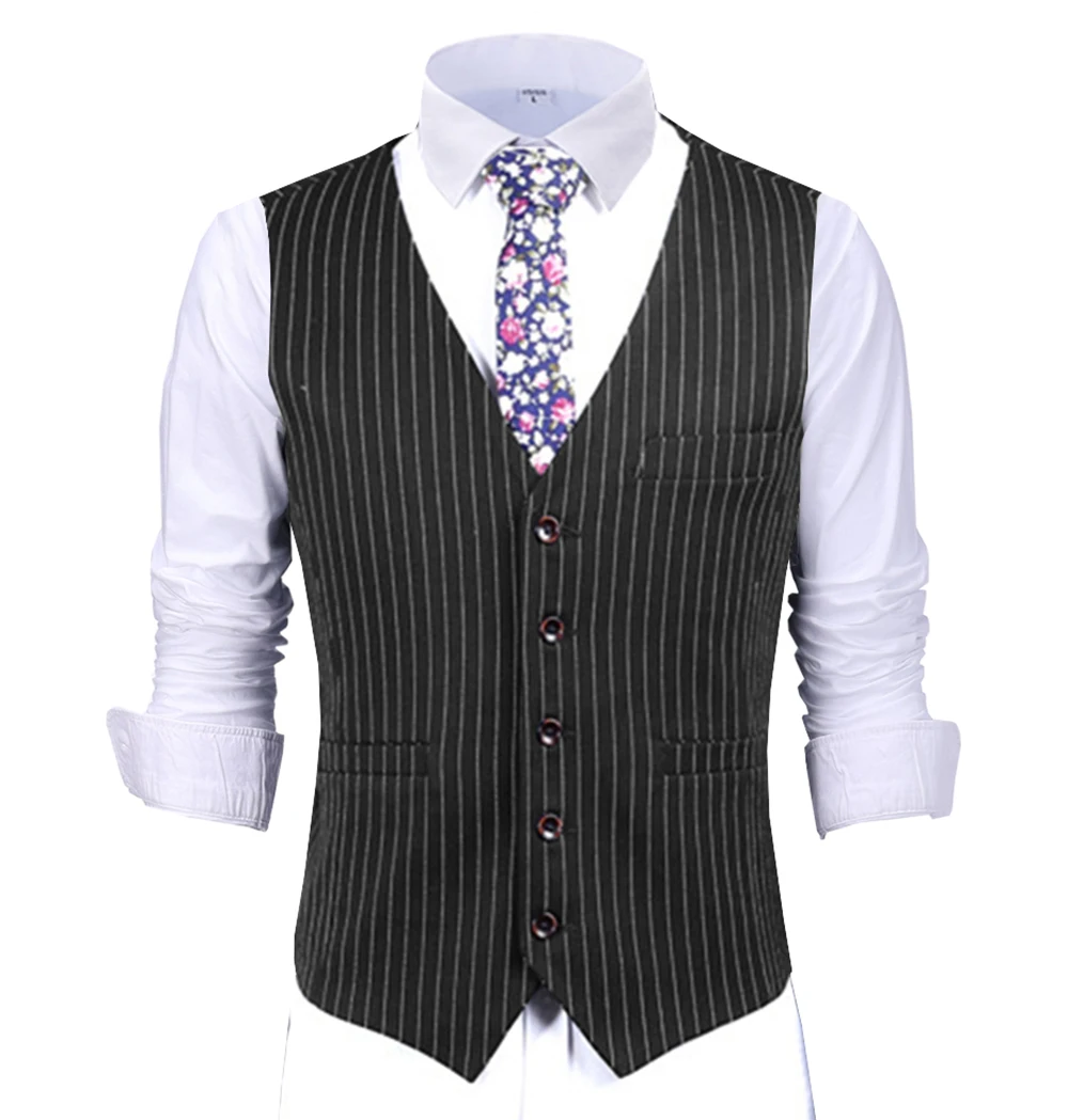 

Men's Suit Vest Formal Business Pinstripe Waistcoat Lime Green Best Man Coat For Wedding，burgundy/black/royal Blue/Navy Blue