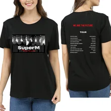 SuperM Kpop Super M Short Sleeve T-shirts Men Women Fund T Pity Tour Concerts Respond To Aid Poster Autograph Clothing Tshirt