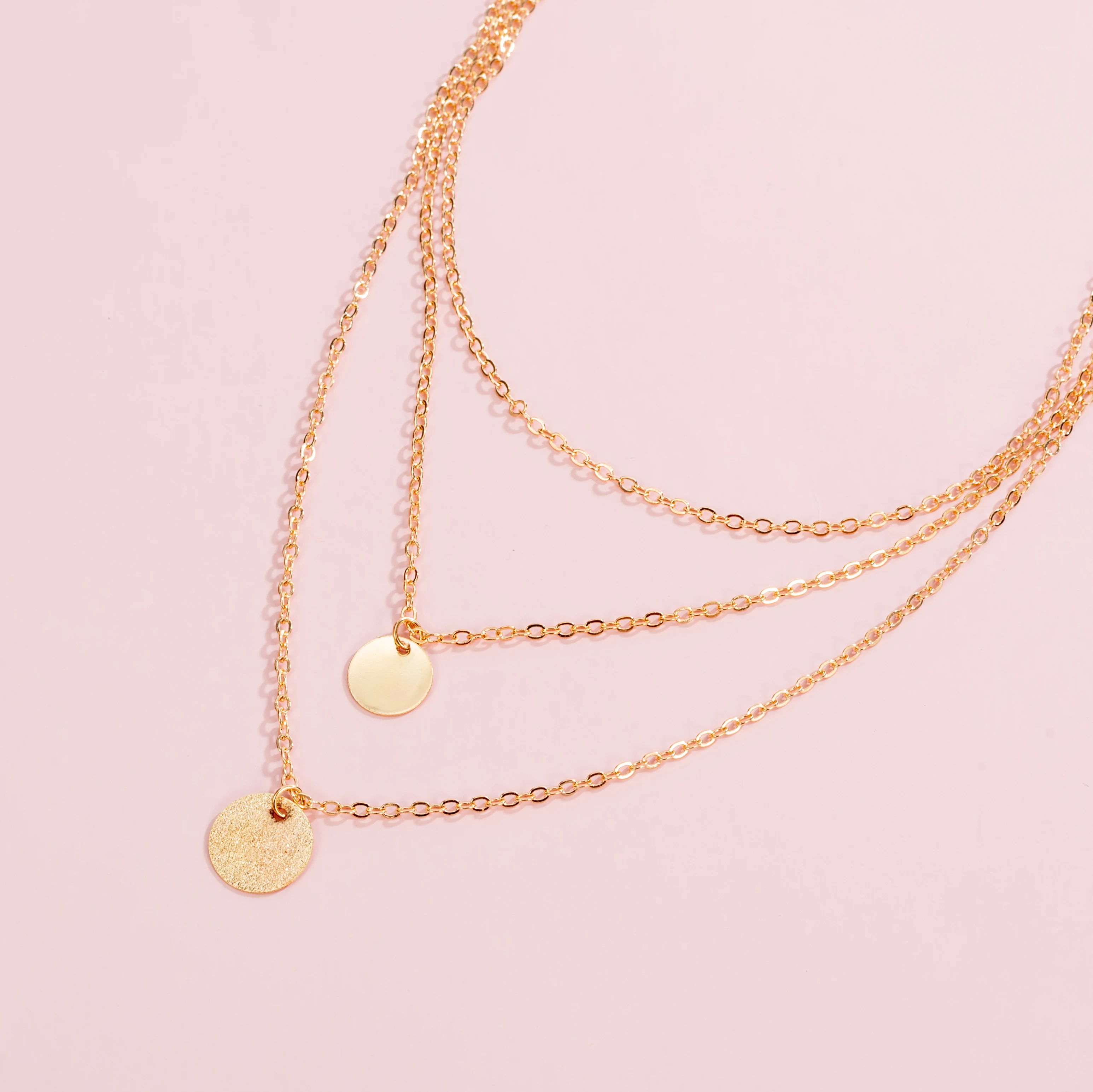 

Layered Round Pendant Necklace Women Gold Color 2020 Round Necklace Choker Clavicle Jewelry Accessories Gift for Women New