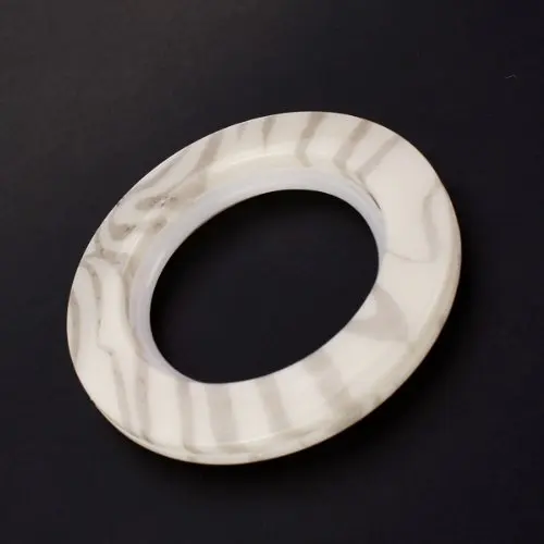 6pcs Plastic Ring Round-shaped eyelet curtain Beige / marbling Pattern