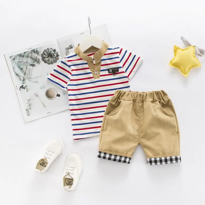 BibiCola/летний детский костюм детские костюмы, комплект одежды для маленьких мальчиков, топы+ шорты, комплект одежды для малыша, детский комплект одежды - Цвет: Лимонно-желтый