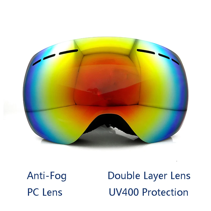 Лыжные очки для катания на лыжах, лыжные очки для мужчин и женщин, очки для сноуборда, двухслойные линзы, защита UV400, противотуманная маска, очки для защиты от тумана