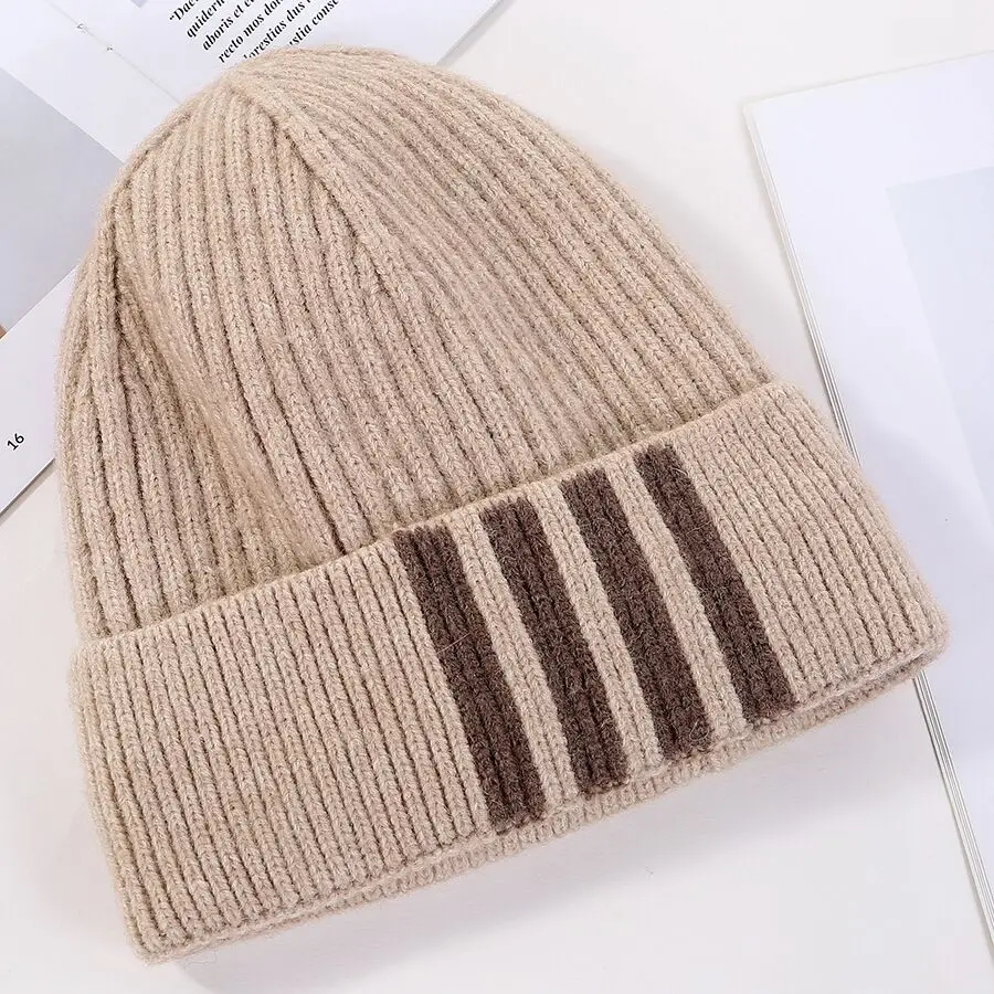 beige Модные вязаные шапки Skullies Beanies, теплые женские зимние шапки для мужчин, Балаклава Gorro Bonnet, женская шапка - Цвет: beige