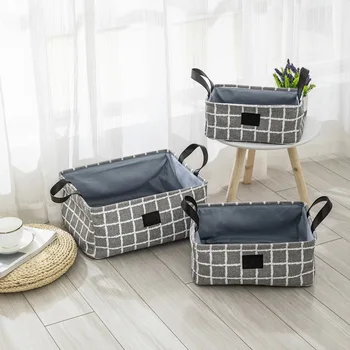 

New Style Plaid Eva Storage Basket Case Three Multi-functional Moisture-Proof Storage Basket Home Fabric Storage Bucket 1174