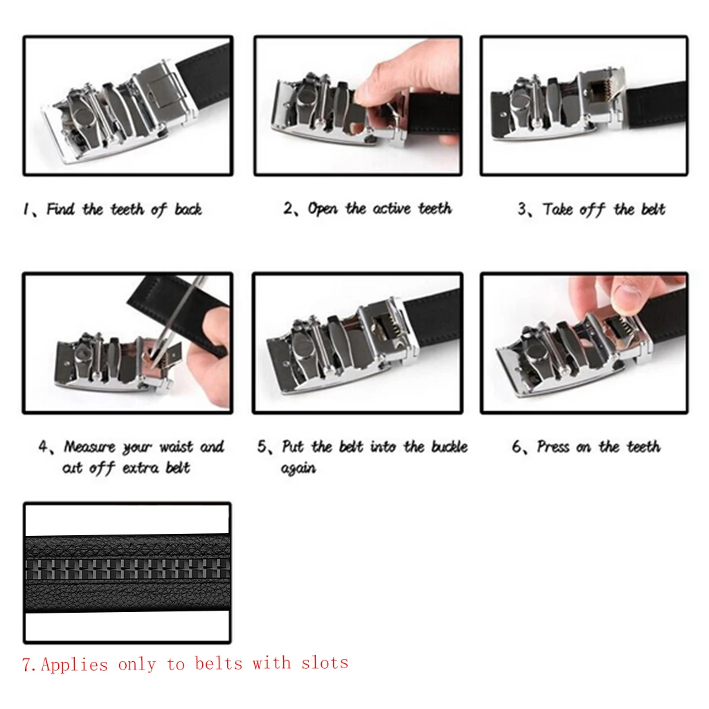 MENS METAL RATCHET BELT BUCKLE AUTOMATIC BUCKLE FOR MENS Genuine Leather BELT