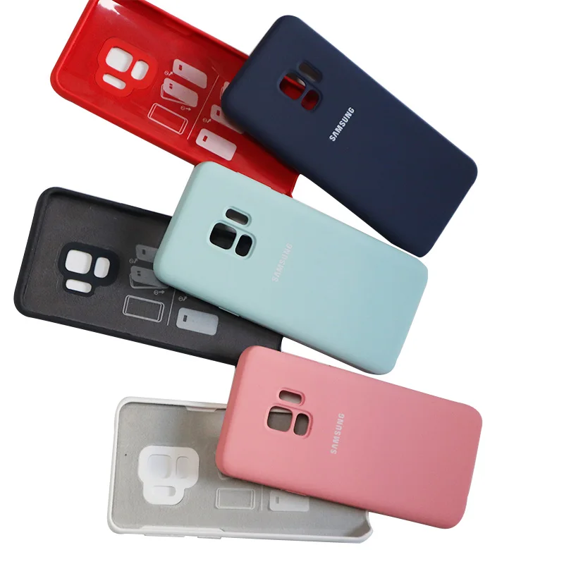Оригинальный чехол для Samsung S9 Plus жидкий силиконовый мобильного телефона