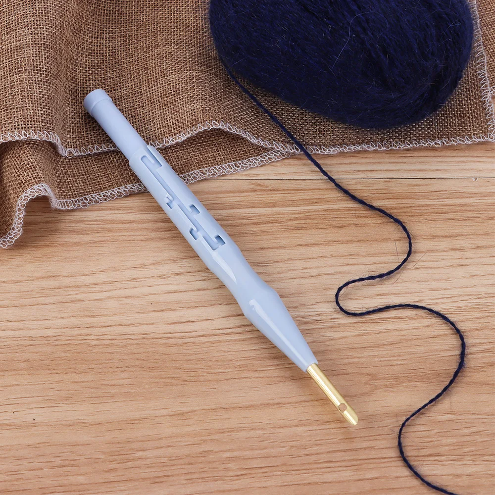 1Pc Adjustable Punch Needle Weaving Stitching Kit Rug Yarn Embroidery Pen Felting Hooking Threader Needles Plastic | Дом и сад