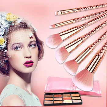 

6PCS Make Up Foundation brush Wool Fiber eyeshadow eyebrow eyeliner soft Cosmetic Brushes Eye Shadow pinceis de maquiagem Jz312