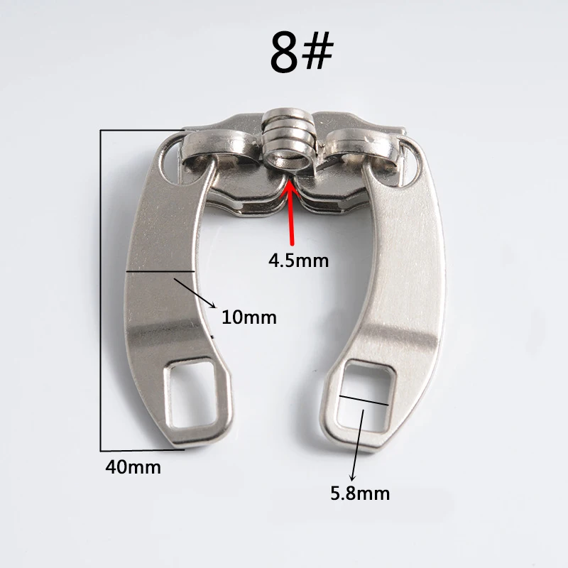 5# 8# 10# Zipper Pull Metal Zipper Slider Head DIY Clothes Bag Suitcase Accessories For Repair Kits 2 Pairs zipper repair kit zipper pullers zipper sliders zipper heads
