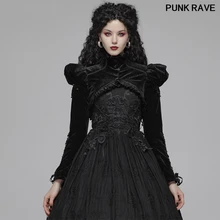 Лолита внутренняя ткань теплый коралловый бархат черное пальто Рождество Хэллоуин слоеное с длинными рукавами женская короткая куртка панк Рейв Y-1077
