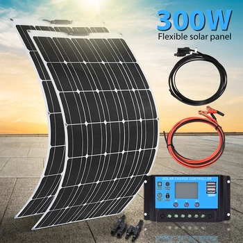 

300W Solar Panel 150w flexible 12v Battery Charger Monocrystalline Solar Cell Module for car boat RV caravan 1000w home system