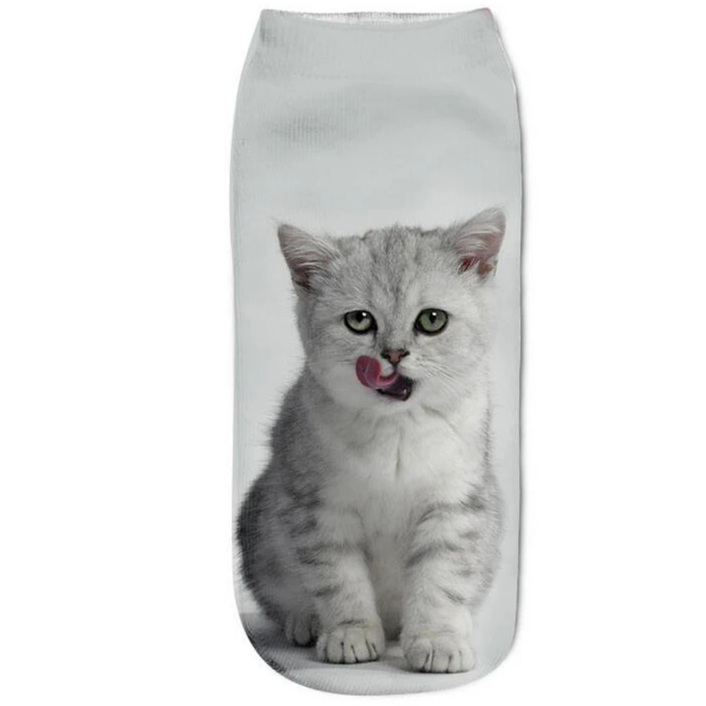 Unisex Anti-slip Cat Pattern 3D Pattern Ankle Lovely Adult Socks Elastic Cartoon