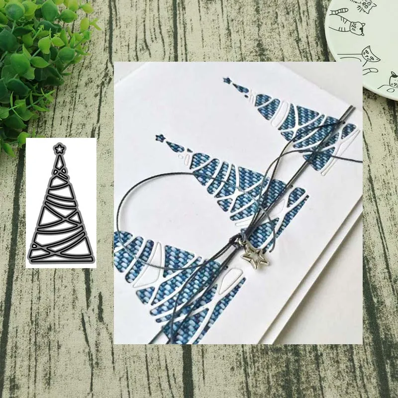 

Metal cutting dies Triangular Christmas tree cut die mold decoration Scrapbook paper craft knife mould blade punch stencils