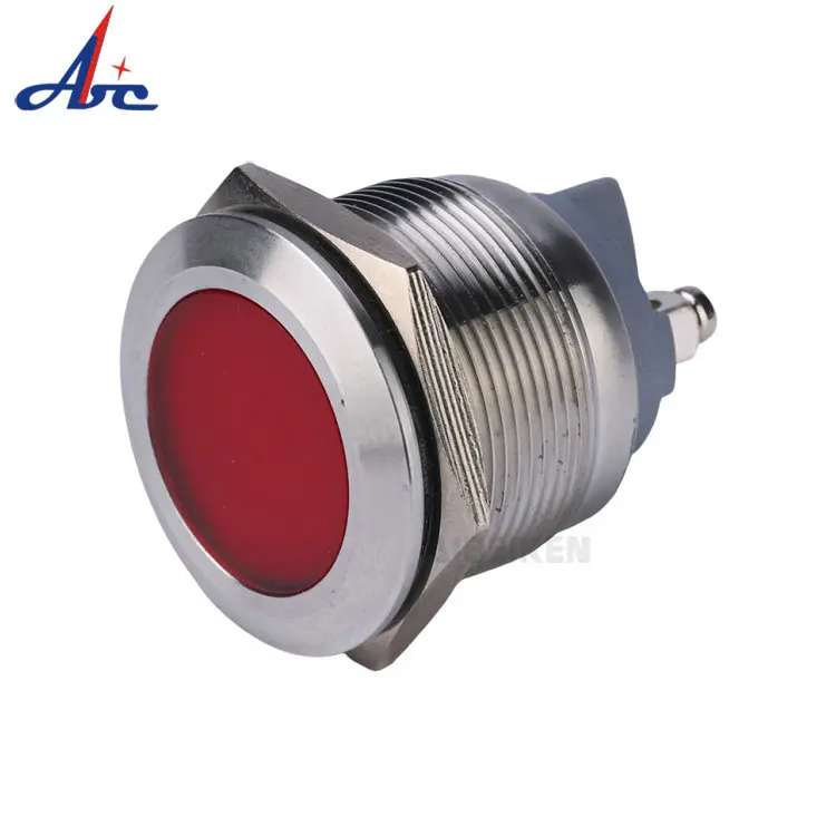 25mm Panel Mount LED Indicator Lamp Red 12V 24V DC Industrial Indicator Light