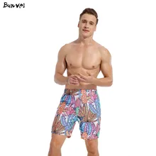Bunvel летний купальный костюм для мужчин, купальные плавки с растительным принтом, купальный костюм, шорты, пляжная одежда для мужчин