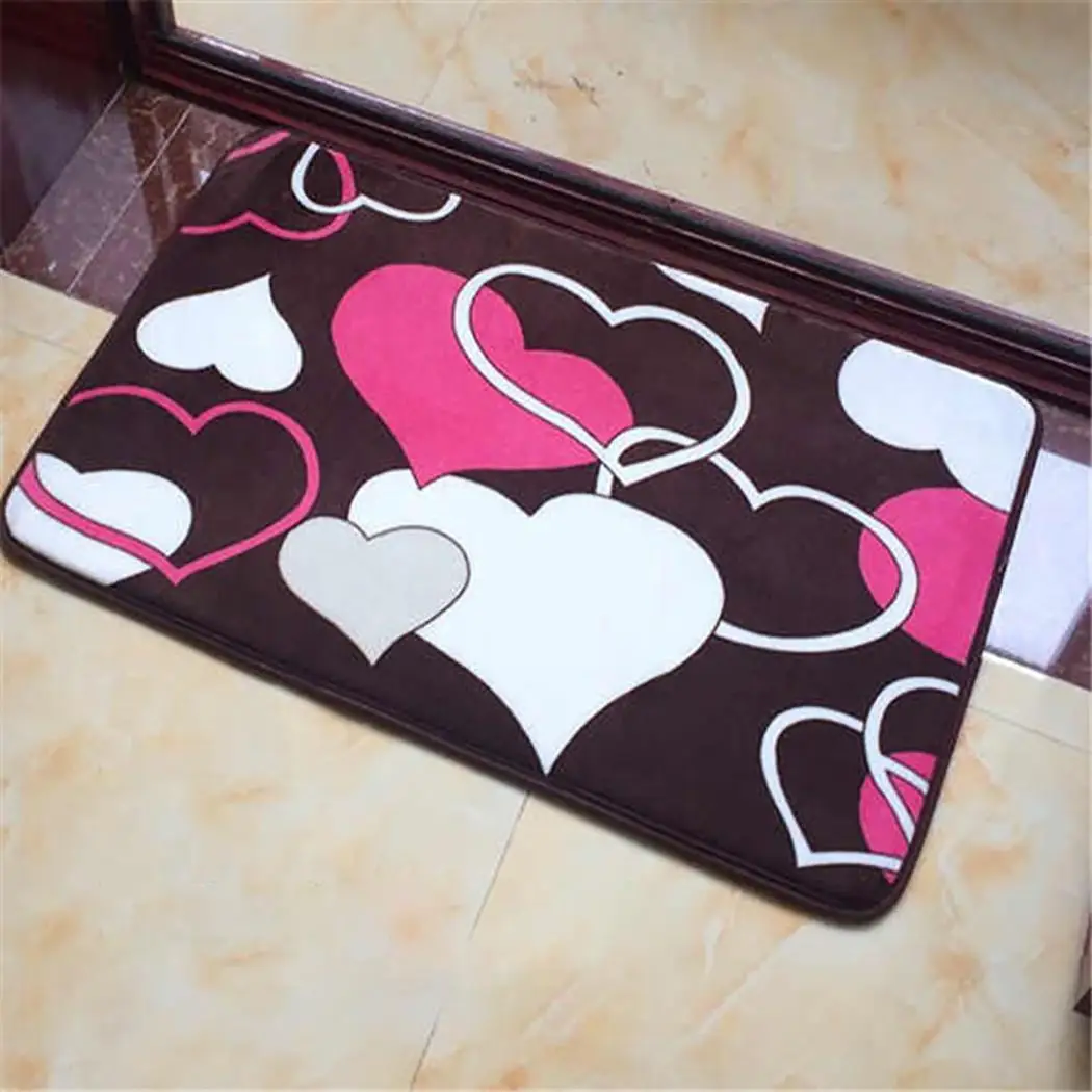 coffee pink Модная практичная принт впитывает воду Нескользящая Тип 1-Тип 18 коврик для дома Ванная комната квадратная циновка - Цвет: coffee pink